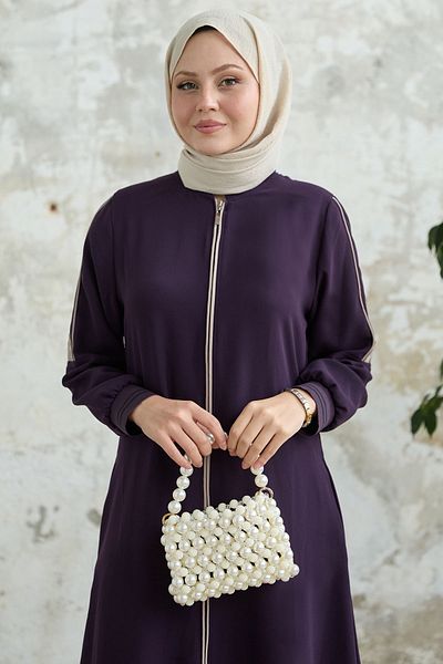 InStyle Half Ribbed Sleeve Ribbed Plum Ferace