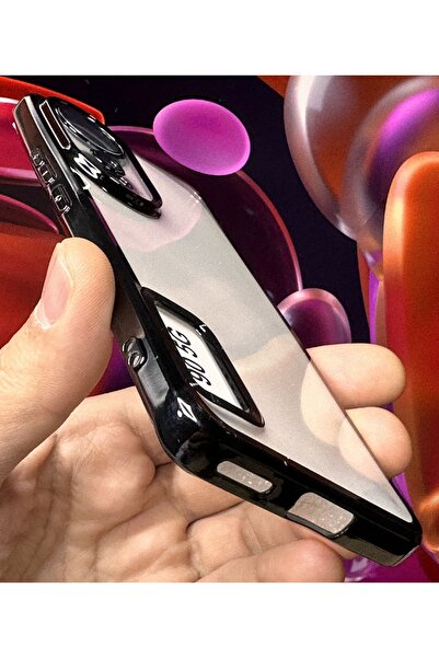 Fibaks Honor 90 Uyumlu Kılıf Kamera Lens Korumalı Şeffaf Renkli Logo Gösteren Parlak Kapak