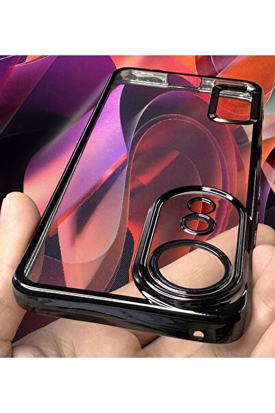 Fibaks Honor 90 Uyumlu Kılıf Kamera Lens Korumalı Şeffaf Renkli Logo Gösteren Parlak Kapak