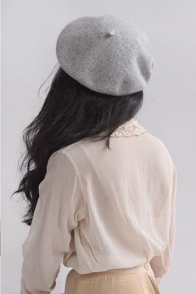 Ritagarcia French Felt Gray Painter Beret