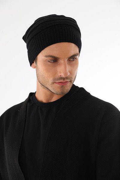 Ritagarcia Men's Black String Beret