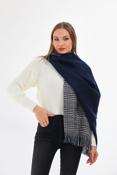 Ritagarcia Двосторонній м'який шарф темно-синього кольору