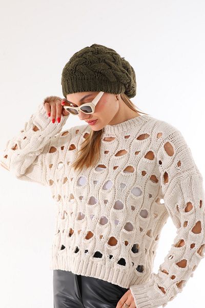 Ritagarcia Double Layer Knitted Khaki Beret