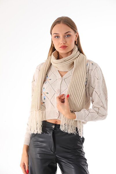 Ritagarcia Eșarfă de damă tricotată bej Thessaloniki