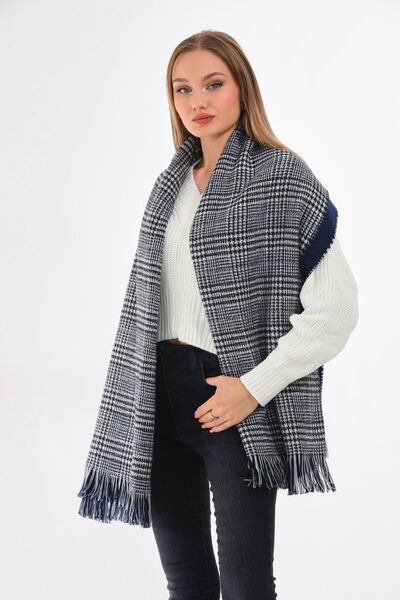 Ritagarcia Двосторонній м'який шарф темно-синього кольору