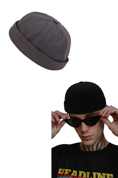 Ritagarcia Adjustable Grey-black Retro Skullcap Summer Set of 2