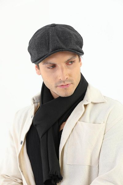 Ritagarcia Men's Anthracite Cap Peaky Blinders Stamped Fabric Hat Cap