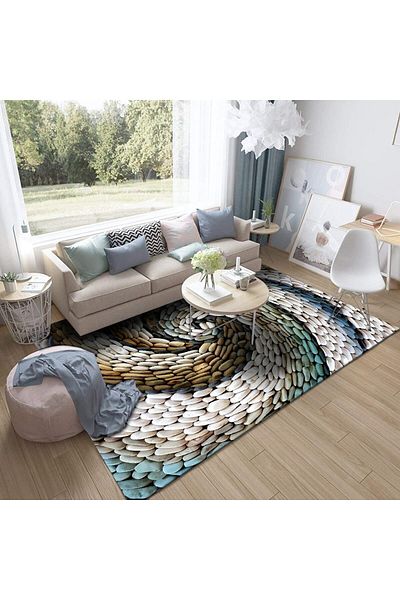 Sermod 20-Sponge White Stone Patterned Carpet Cover