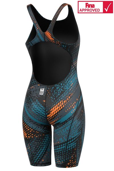Mad Wave Women's Racing Swimsuit Revolution S6, Gray - Colorful - M/Uk28/70