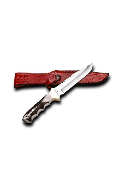Bora Bıçakları Bora 302 B Tiger Testereli Geyik Boynuzu Saplı Bıçak