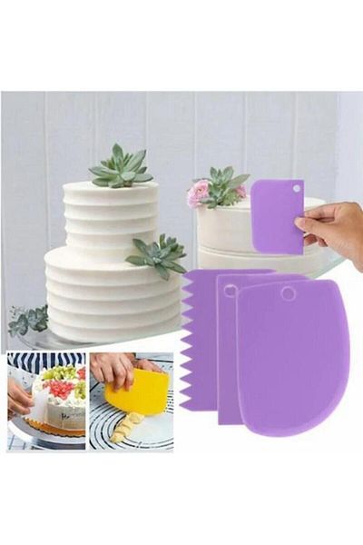 Alfa Plastic Dough Scraper Dough Cutter Whipped Comb Set of 3