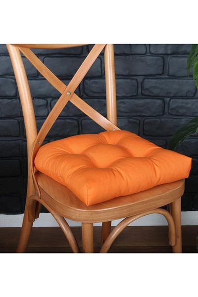 ALTINPAMUK Pernă pentru scaun pufoasă auriu portocaliu cu șireturi speciale cusute 40x40cm