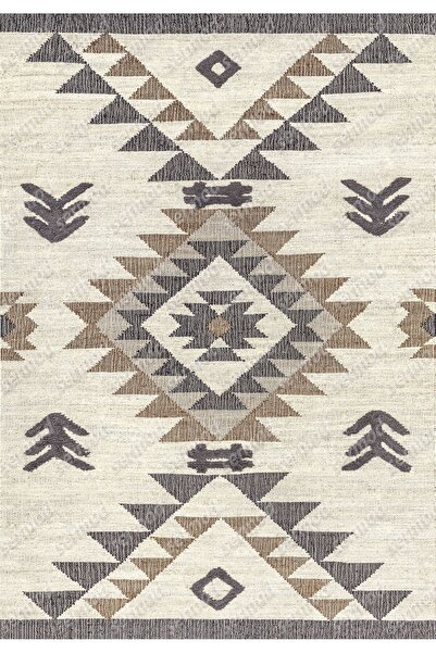 Sermod 118- Modern Süngerli Lastikli Halı Örtüsü-kahve