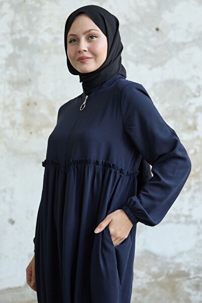 InStyle Синій фераце - з бахромою ззаду та збірками