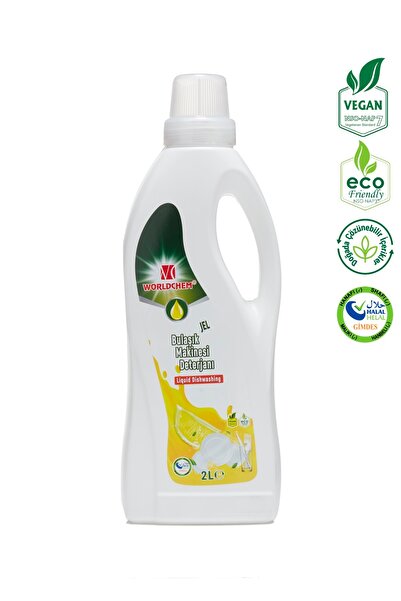 Worldchem جل منظف نباتي لغسالة الأطباق حلال نباتي صديق للبيئة 2 لتر