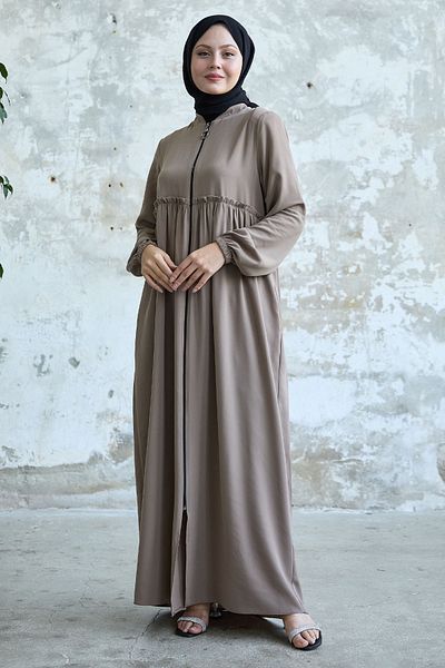 InStyle Bej Ferace - Adunare detaliată cu ciucuri pe spate