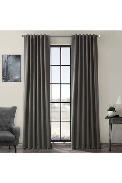 Karasi Ilya Curtain| Blackout Dimming Background Sunshade Flat Seam Extra Strength Single Piece Gray
