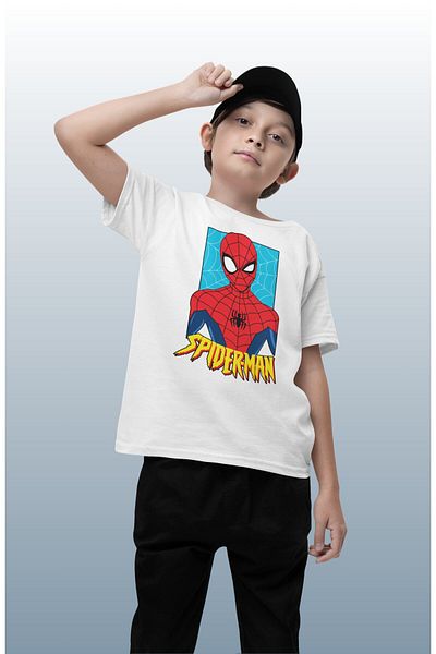 Fuddy Moda Tricou pentru copii Spider Man Written, Tricou pentru bebeluși unisex cu imprimeu Mar Vel