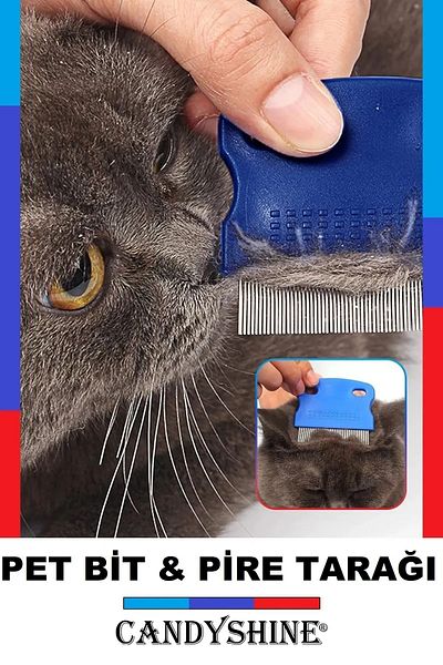Zeki Karga Cat Dog Pet Lice Flea Comb Iron Needle Toothed Comb