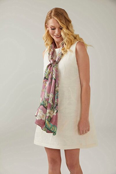 Deriderim Рожевий 50x170 Мигдальне дерево 100% сатиновий шовковий шарф