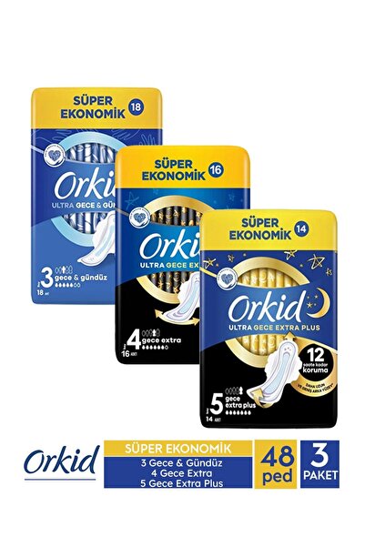 Orkid Super Economical Ultra Night & Day 18pcs + Night Extra 16pcs + Night Ex...