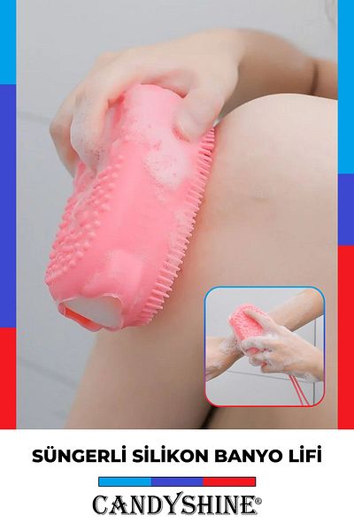Zeki Karga Sponge Silicone Bath Shower Pouch Soap Shower Gel Skin Brush Washcloth