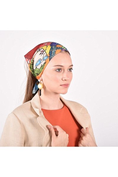 Deriderim Ikigai City Series Paris Design special Desen de mână Colorat Multifuncțional Color Pătrat 45x45 Bandana