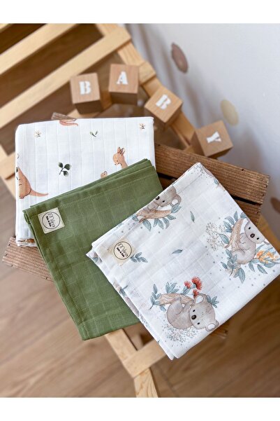 MİLNA BABY&KİDS Çok Amaçlı 3'lü Set Müslin Battaniye Müslin Bebek Battaniyesi...