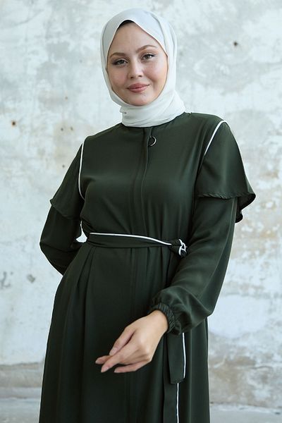 InStyle Khaki Ferace - Sleeve Layer Detailed