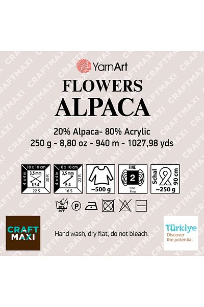 Yarnart Flowers Alpaca - Μαρμάρινο Χειροποίητο Νήμα Πλεξίματος Ebruli-436