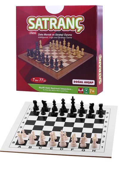 Telvesse 29 cm Chess Set - MDF Wooden Board, Plastic Stones and Boxed Starter Set