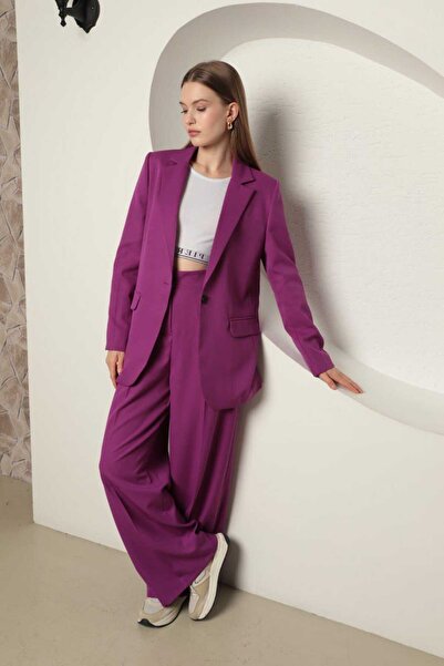 Butik İçi Astarlı Oversize Beden Blazer Ceket