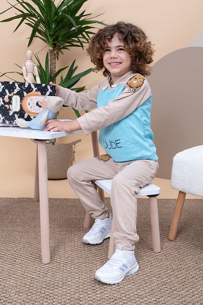 Bubito Dude Patterned Hooded Baby Bottom and Top Set