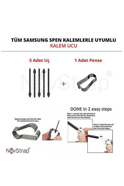 NovStrap قلم سامسونج جالاكسي S - 5 قطع قلم لمس وطرف احتياطي + حامل