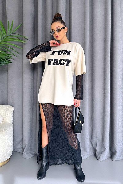 Mine Tan Butik Rochie hanorac captusita cu dantela - Bej