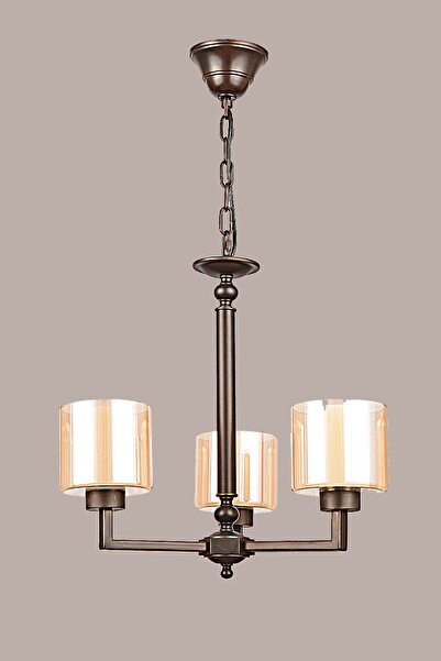 Avize çarşısı Carmine 3 Kollu Avize Bakır Antik