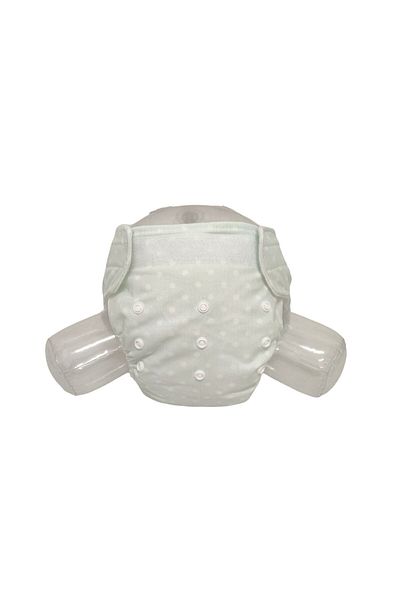 BEZHANE Water Green Polka Dot YBB Baby Diapers - Washable and Pocketed, Velcro (3kg-12kg)