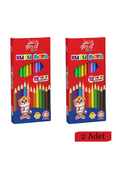 Gen-Of 12 Colored Dry Paint Kids Cardboard Box - 2 Pieces