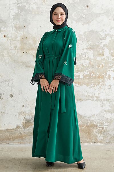 InStyle Σμαραγδένιο Πράσινο Τούλι Λεπτομερές Ferace