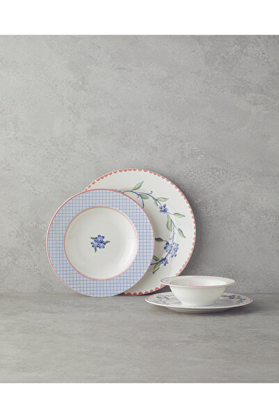 English Home Dreamland Porselen Yemek Takımı 24 Parça 6 Kişilik Pembe - Mavi