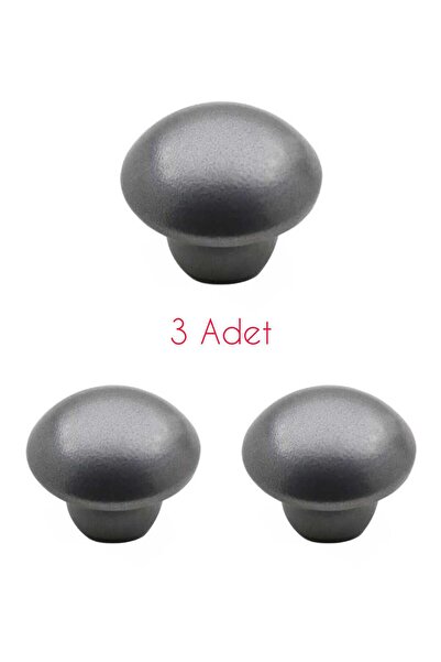 ARON (3 ADET) SEDEF (ANTRASİT) MANTAR DÜĞME KULP ÇEKMECE TV ÜNİTE ŞİFONYER ÇOCUK ODASI KULPU