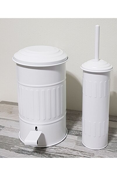 KOCHER banyo çöp kovası 4 lt / wc fırça beyaz