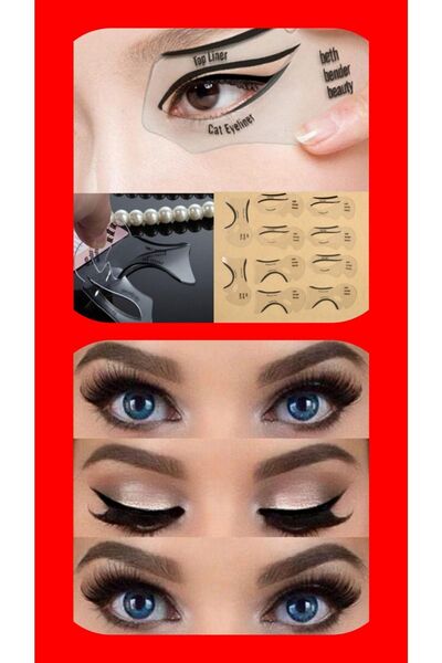 Beauty Box Kolay Eyeliner Cat Eye Makeup Smokey Eyes Makyajı Şablon Kart Kalı...