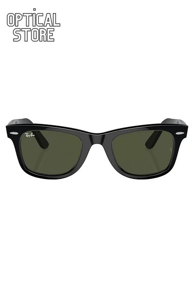 Ray-Ban Unisex Sunglasses Rb 2140 901 50-22 Wayfarer Black Acetate Frame Green Glass