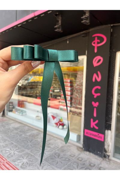 PONÇİK ACCESSORİES Automatic Buckle Satin Ribbon Bow