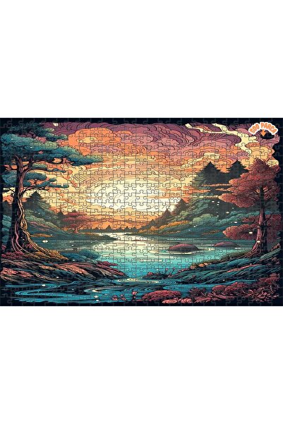 Teona Ahşap Rüya Gibi Doğa Manzarası Dekoratif Çift Katlı Çerçeveli Asılabili...