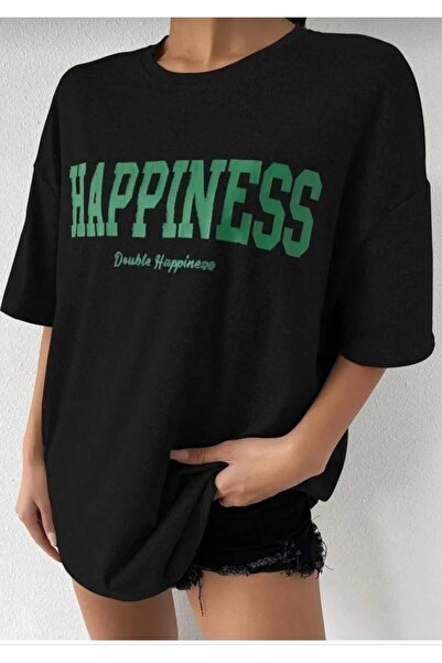 KOZİA OUTDOORS Μπλουζάκι με στάμπα Happiness Vengeance O-Neck Oversize
