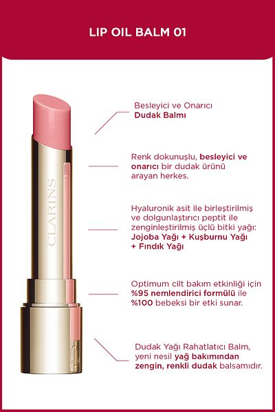 Clarins Pink Transparent Lip Balm - Lip Oil Balm 01 2.9Gr