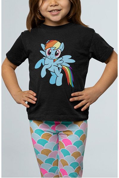 Fuddy Moda Tricou unisex pentru copii cu imprimeu My Little Pony Rainbow Dash - Tricou pentru bebeluși cu imprimeu film