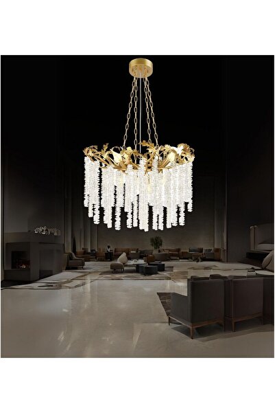 RONİSU AYDINLATMA Maria 60'lık Avize Taşlı Avize Salon Kristal Taşlı Avize